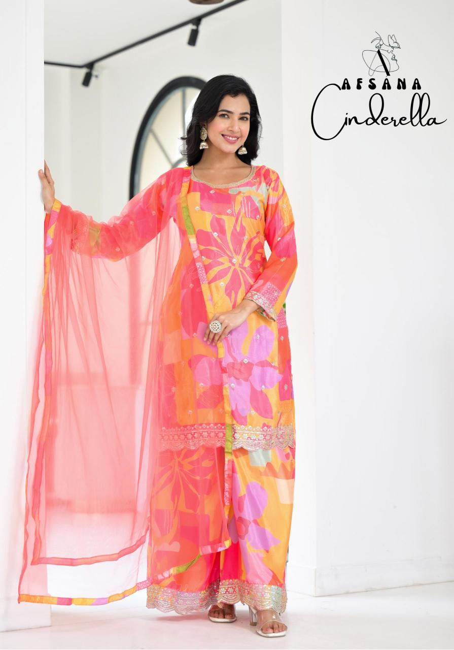 Afsana Cinderella Chinon Ready Made Dress Salwar Kameez Wholesale Catalog