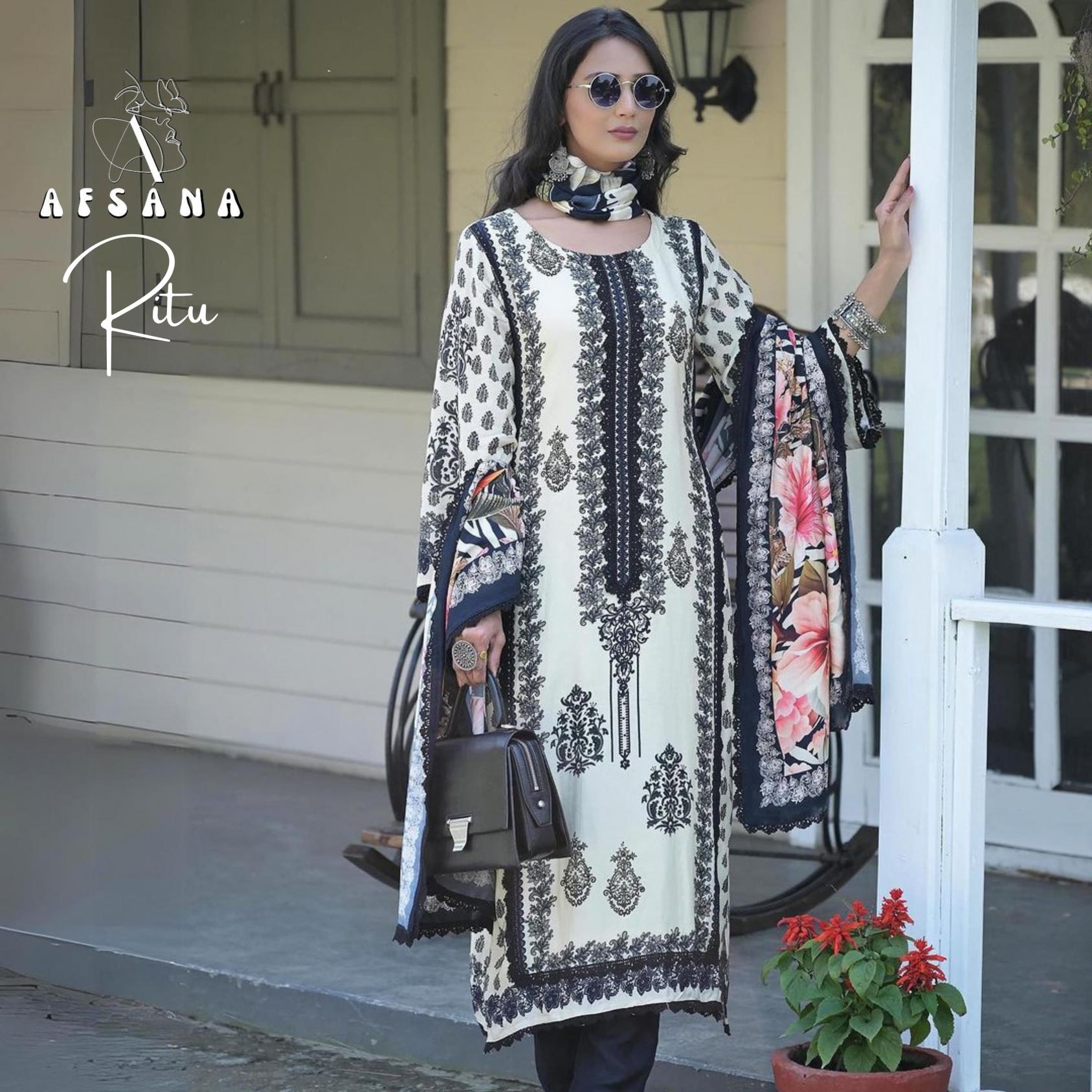 Afsana Ritu Muslin Digital Printed Ready Made Dress Wholesale catalog