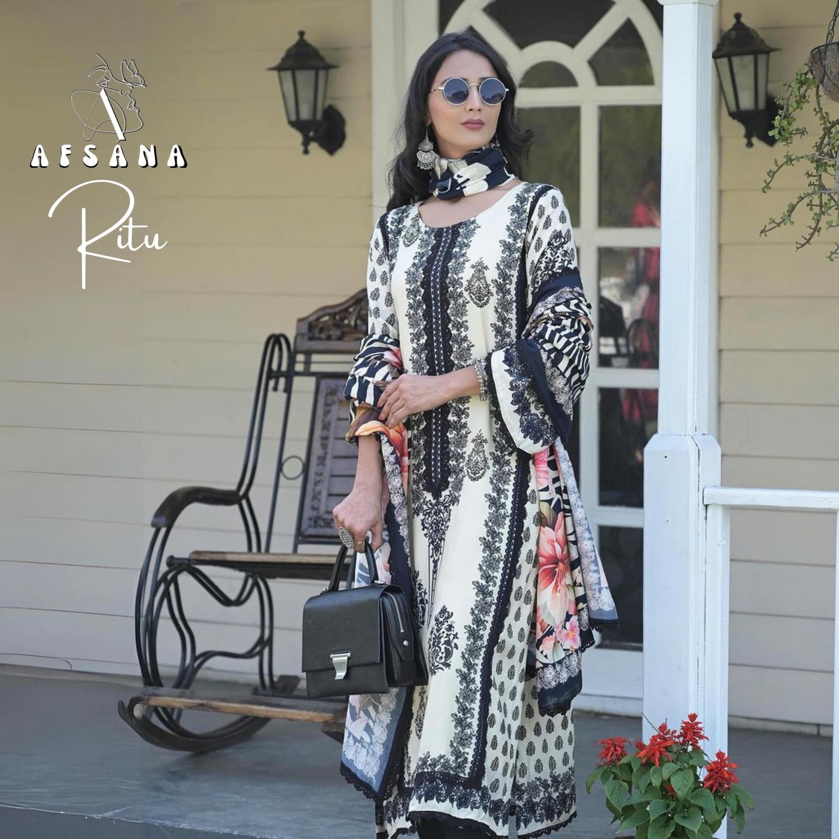 Afsana Ritu Muslin Digital Printed Ready Made Dress Wholesale catalog