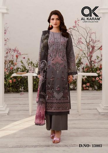 Al karam Kesariya Vol 13 Cambric Cotton Dress Material  Wholesale Catalog