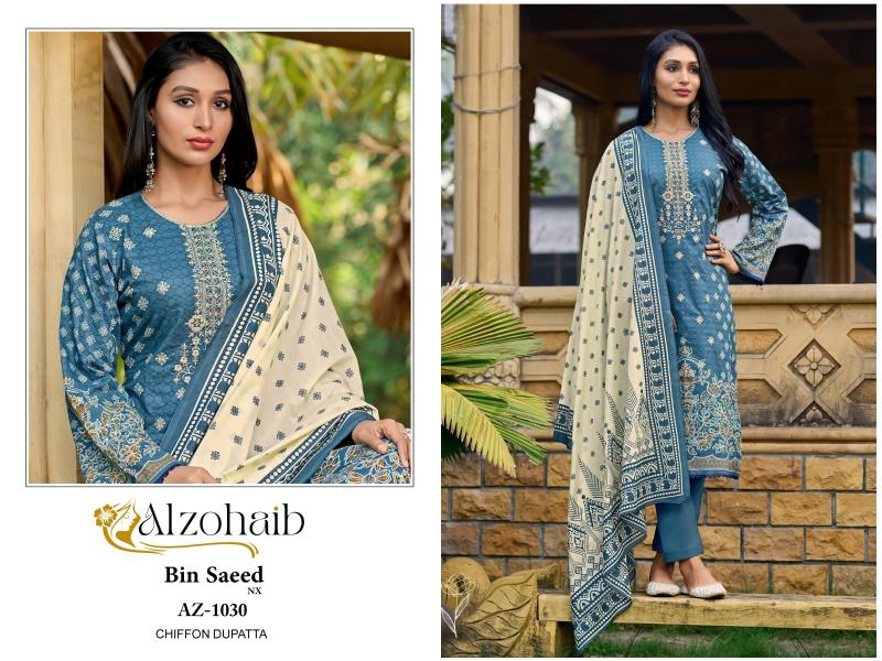 Alzohaib Bin Saeed Nx Cotton Dupatta salwar kameez Wholesale catalog