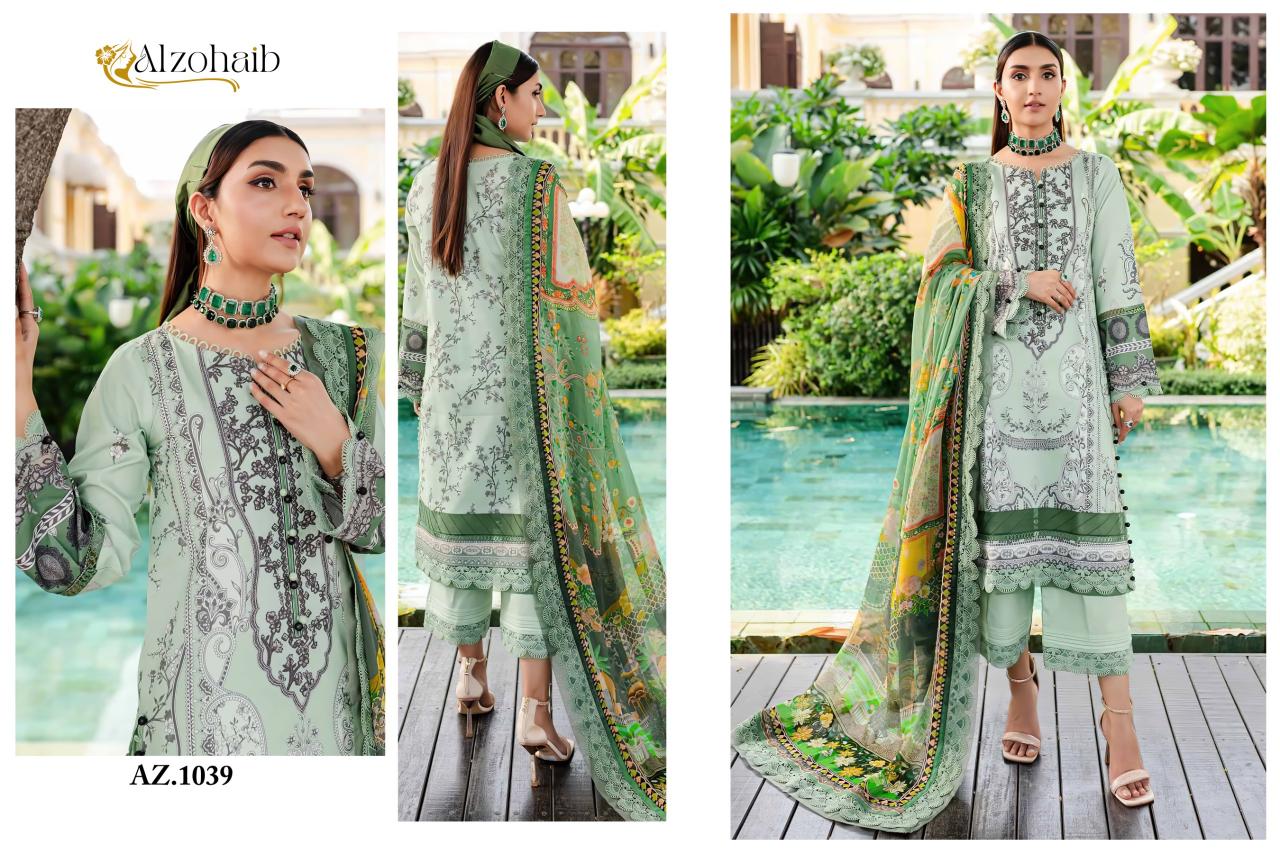 Alzohaib Queen Court Vol 2 Chiffon Dupatta Pakistani Suits Wholesale Catalog