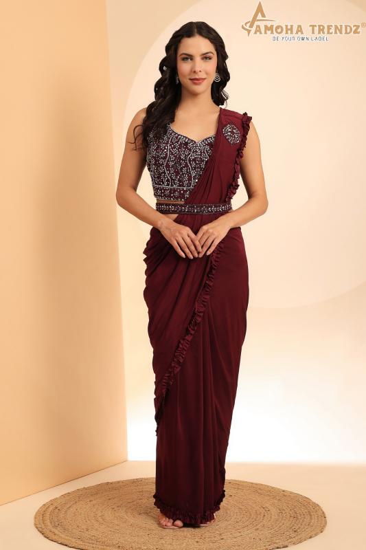 Amoha Trendz 102104 Ready To Wear Saree Wholesale Catalog
