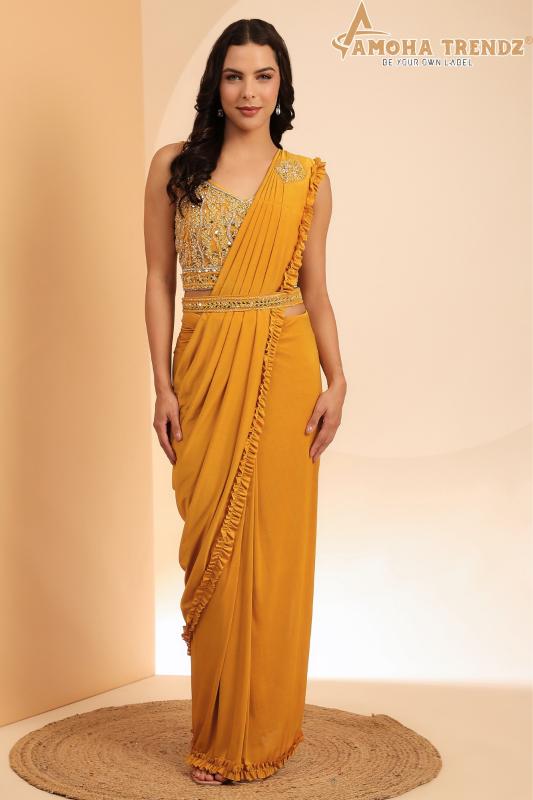 Amoha Trendz 102104 Ready To Wear Saree Wholesale Catalog