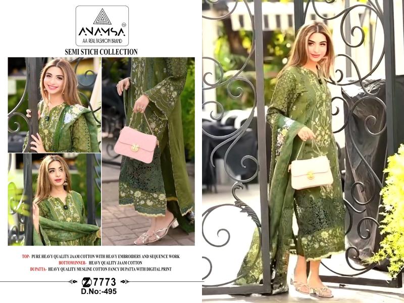 Anamsa 495 Cotton Pakistani Suit Wholesale catalog