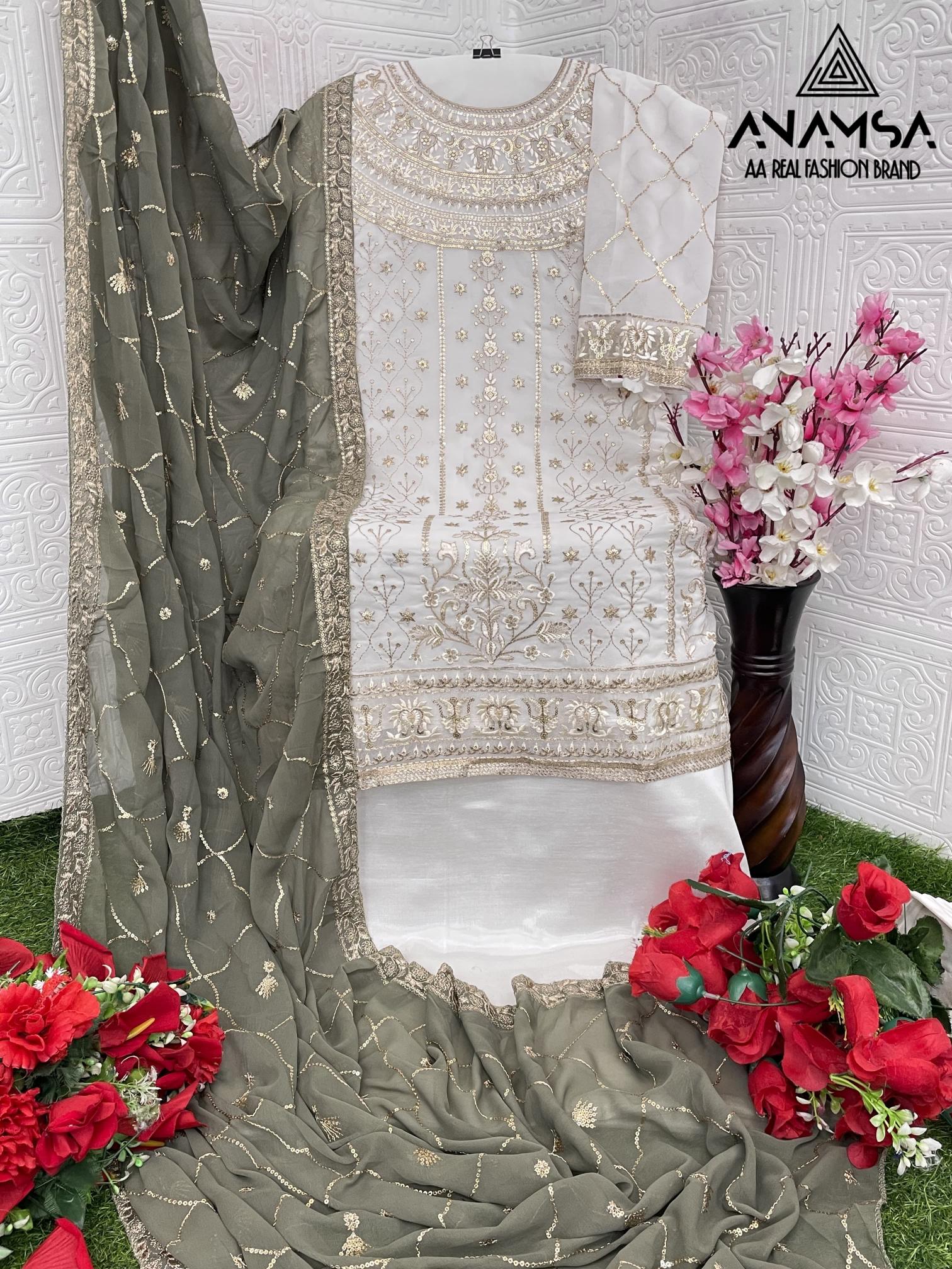 Anamsa 503 Georgette Embroidered Salwar Kameez Wholesale catalog