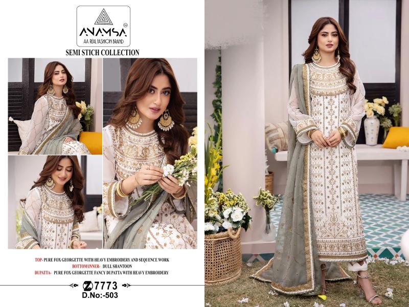 Anamsa 503 Georgette Embroidered Salwar Kameez Wholesale catalog