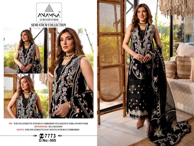 Anamsa 505 Georgette Pakistani Pakistani Suits Wholesale Catalog