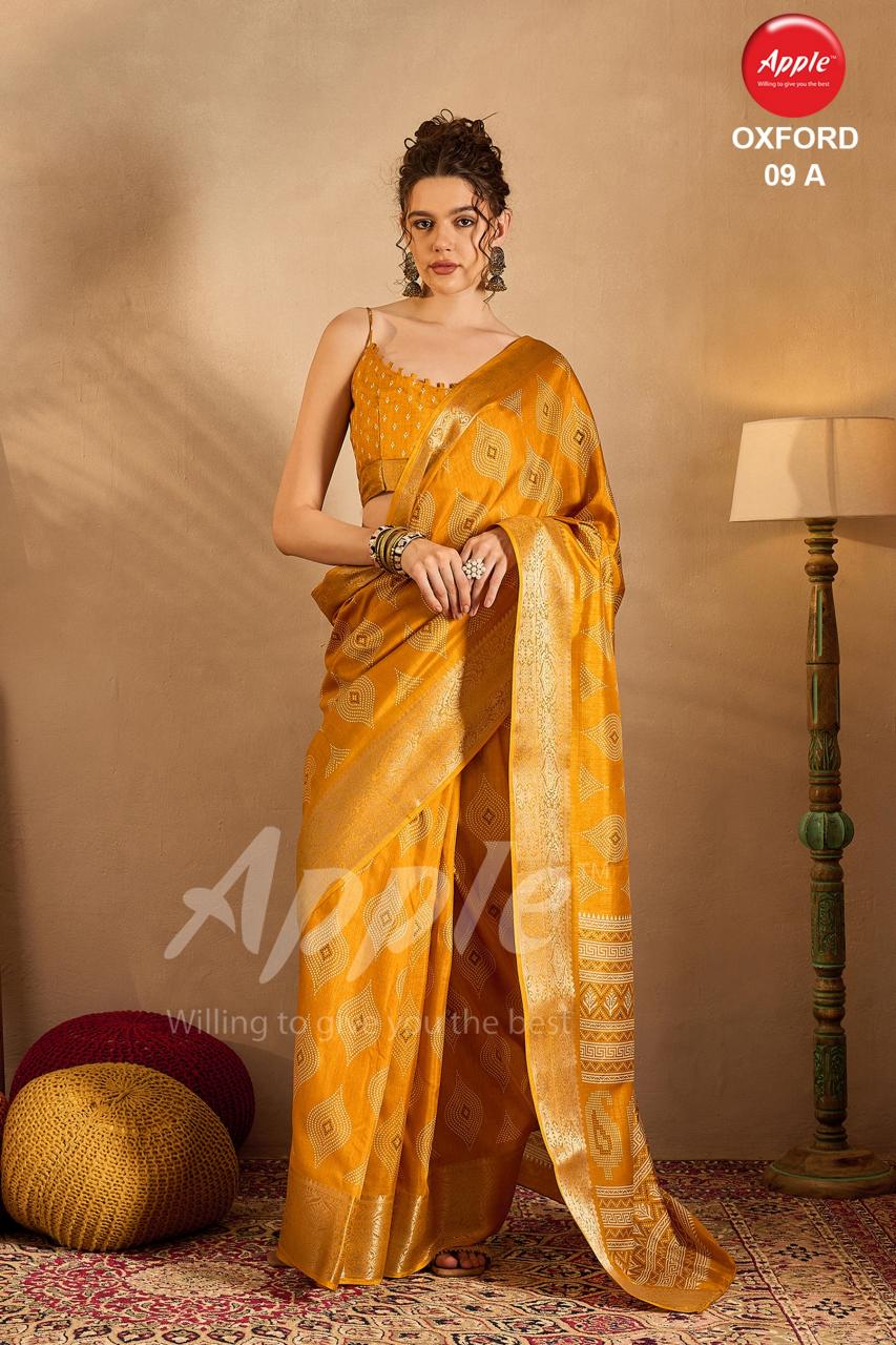 Apple Oxford 09 Silk Blend Printed Saree Wholesale catalog