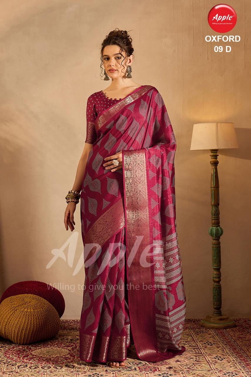Apple Oxford 09 Silk Blend Printed Saree Wholesale catalog