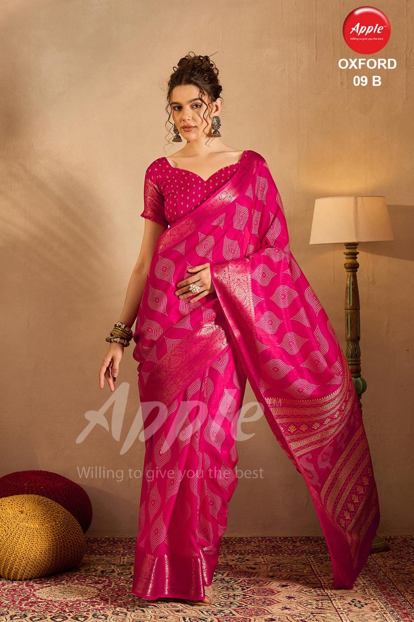 Apple Oxford 09 Silk Blend Printed Saree Wholesale catalog