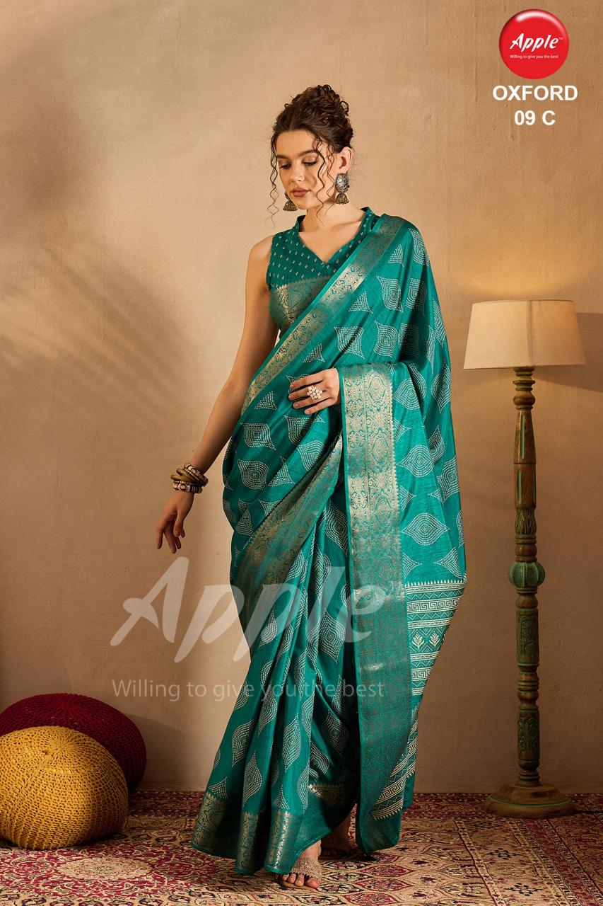 Apple Oxford 09 Silk Blend Printed Saree Wholesale catalog