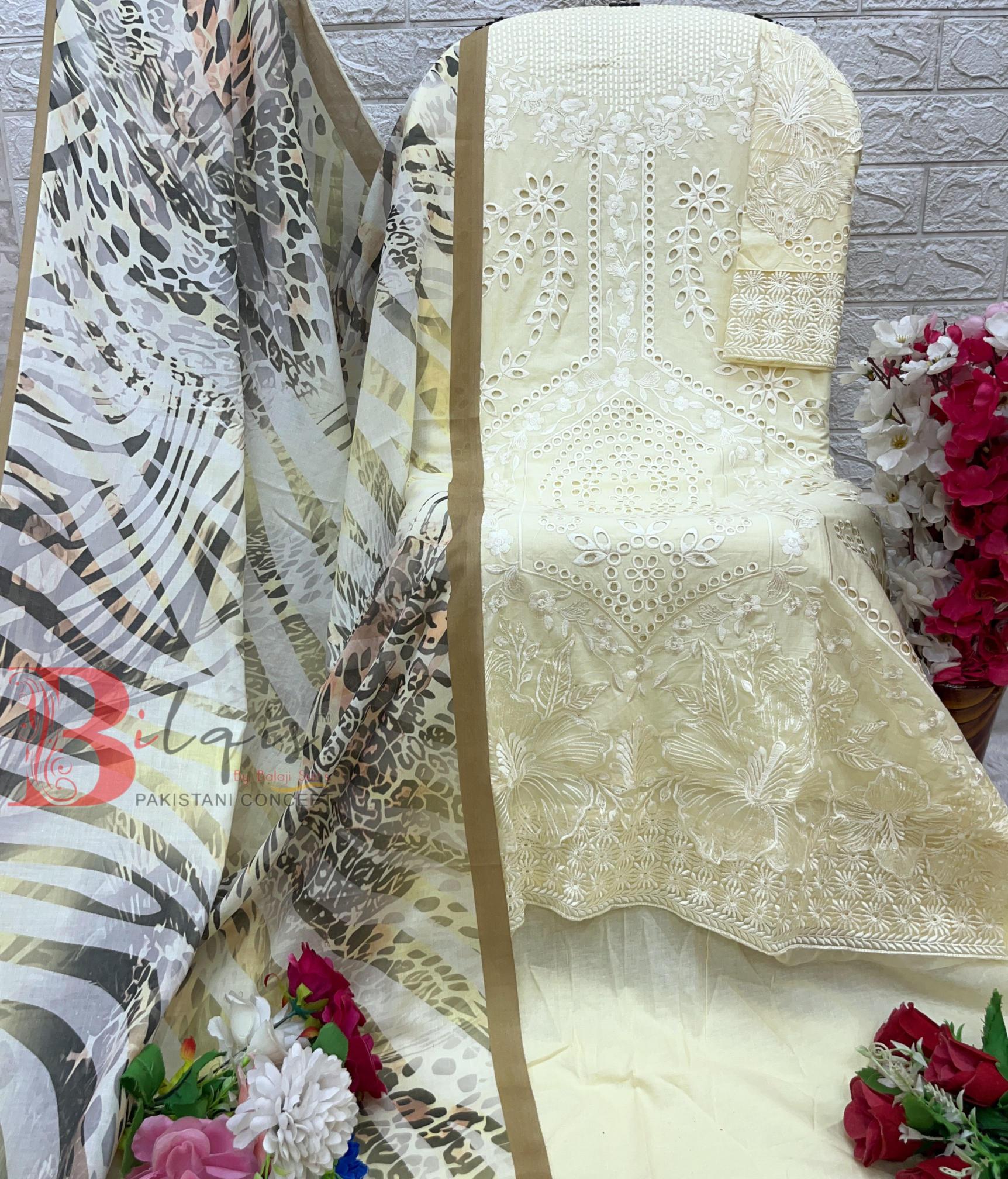 Bilqis Ocean Cotton Dupatta Pakistani suits Wholesale catalog