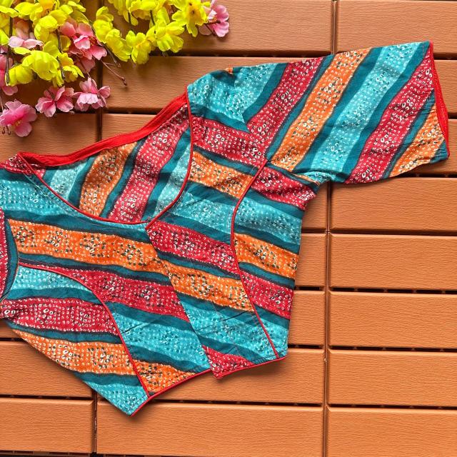 Blousewala Cotton Ajrakh PrintBlouse 