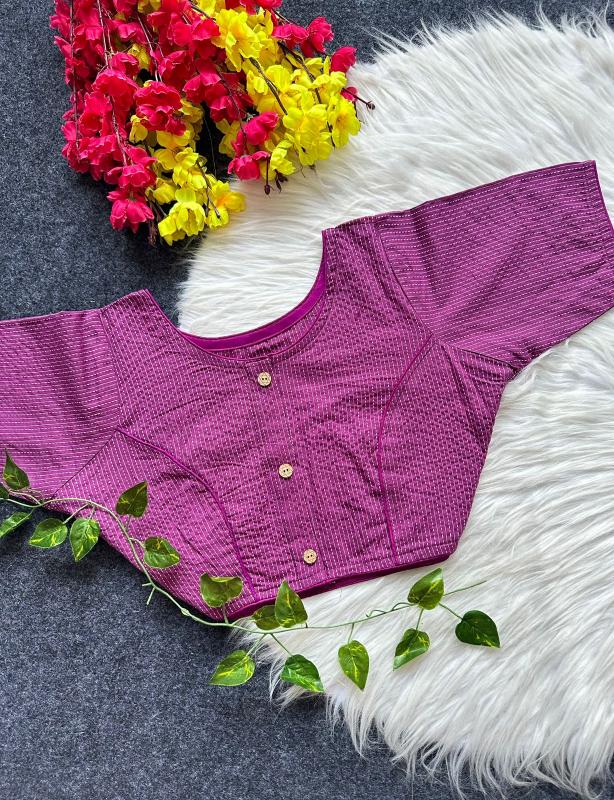 Blousewala Pure Cotton Katha work Boat Neck Blouse
