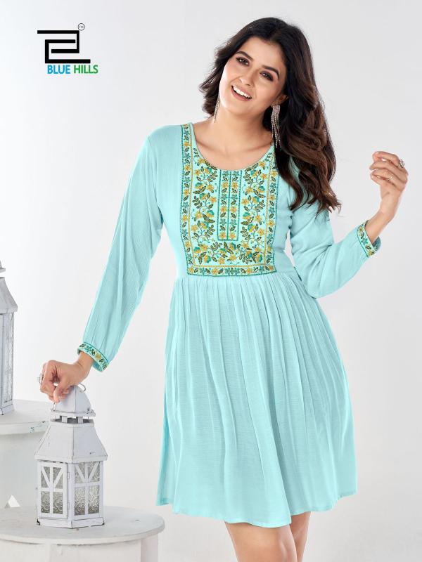 Blue Hills Bloom Vol 3 Rayon Fancy Kurti Wholesale Catalog