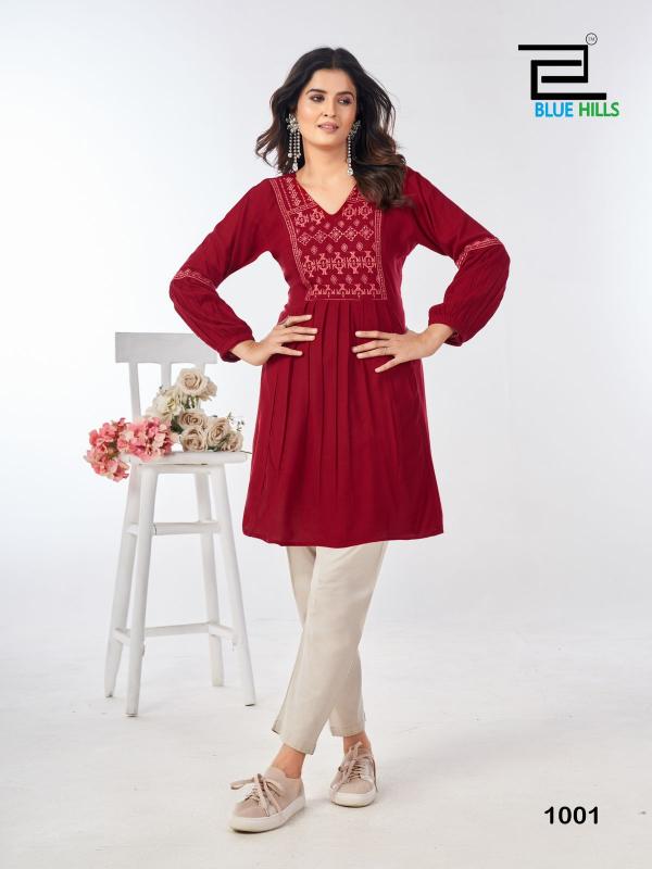 Blue Hills Manu Bhaker Kurti Top Wholesale Catalog