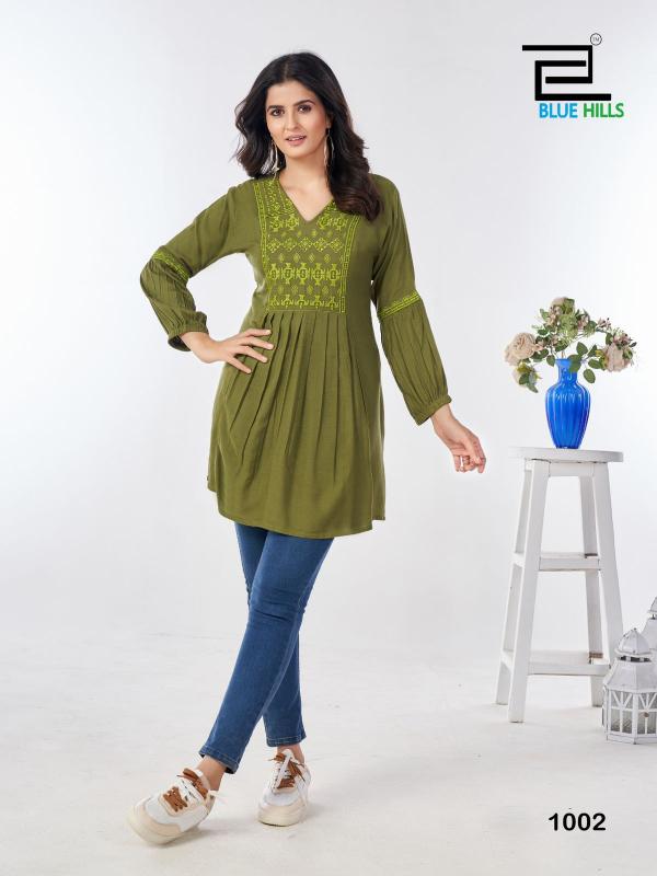 Blue Hills Manu Bhaker Kurti Top Wholesale Catalog