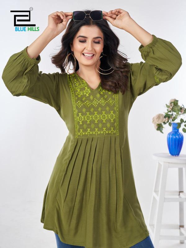 Blue Hills Manu Bhaker Kurti Top Wholesale Catalog