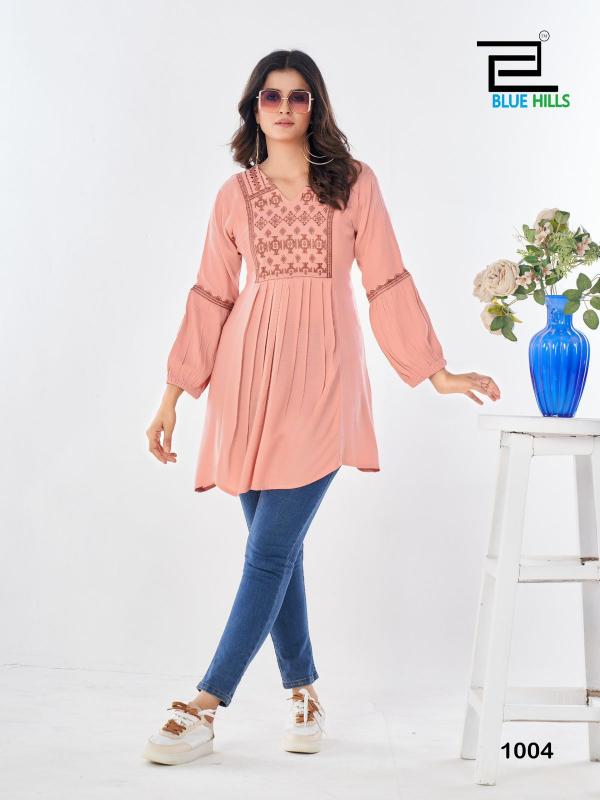 Blue Hills Manu Bhaker Kurti Top Wholesale Catalog