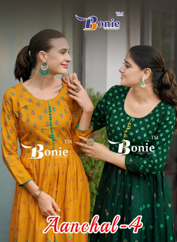 BONIE AANCHAL Vol 4 Anarkali Kurti Wholesale Catalog