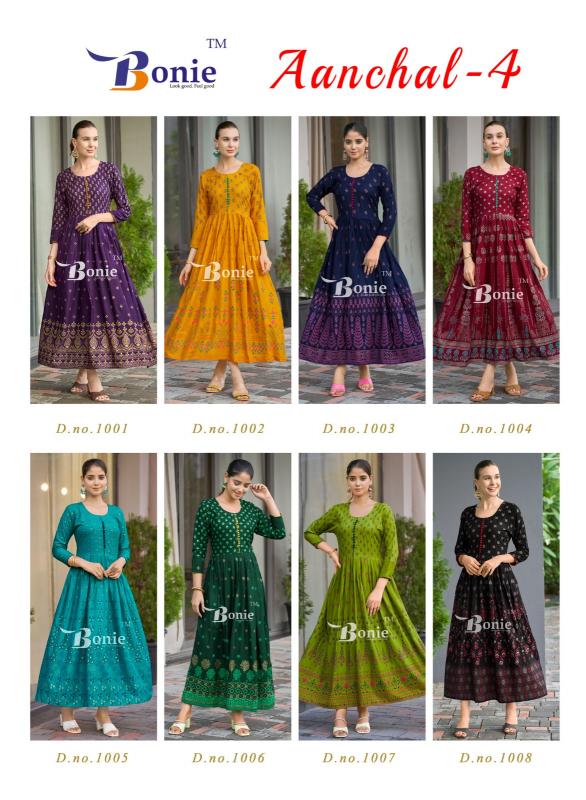 BONIE AANCHAL Vol 4 Anarkali Kurti Wholesale Catalog