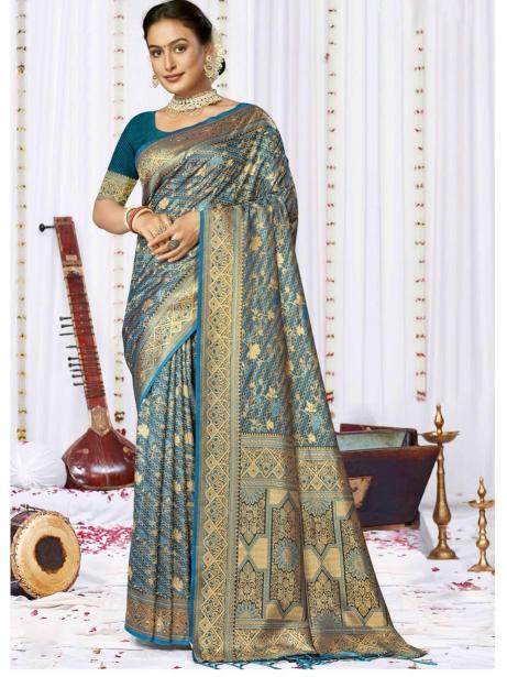 Bunawat Sagarika Satan Silk Saree Wholesale catalog