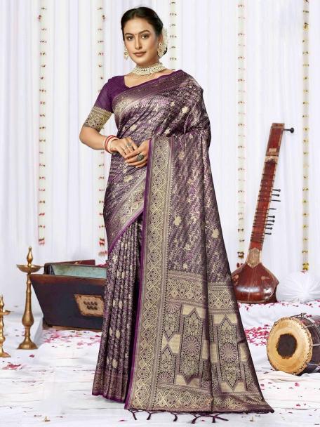 Bunawat Sagarika Satan Silk Saree Wholesale catalog