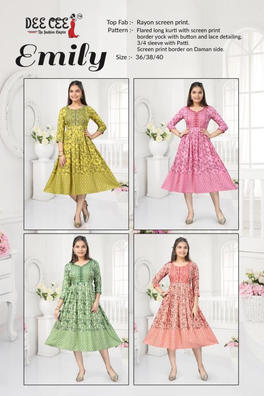 DEECEE EMILY Anarkali Kurti Wholesale Catalog