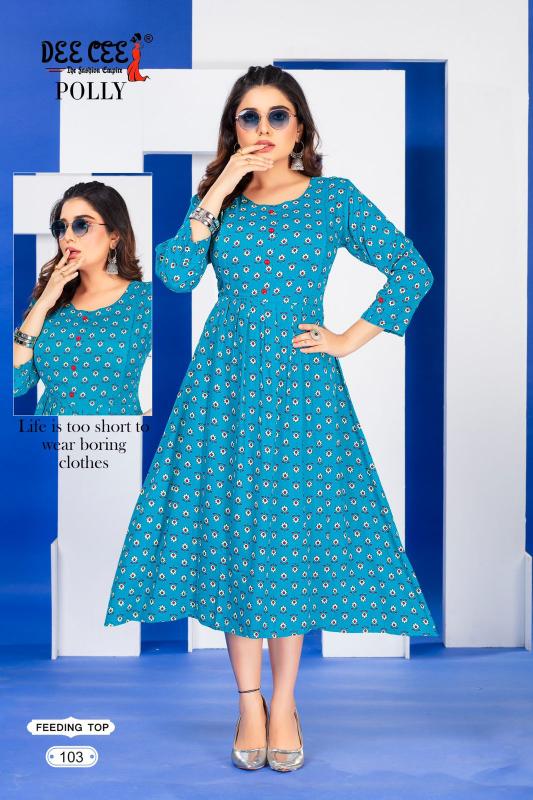 Deecee Polly Rayon Kurti Wholesale catalog