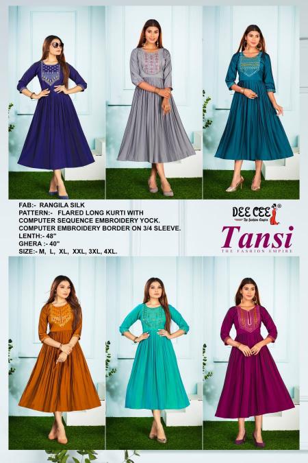 Deecee Rangila Silk Kurti Wholesale catalog