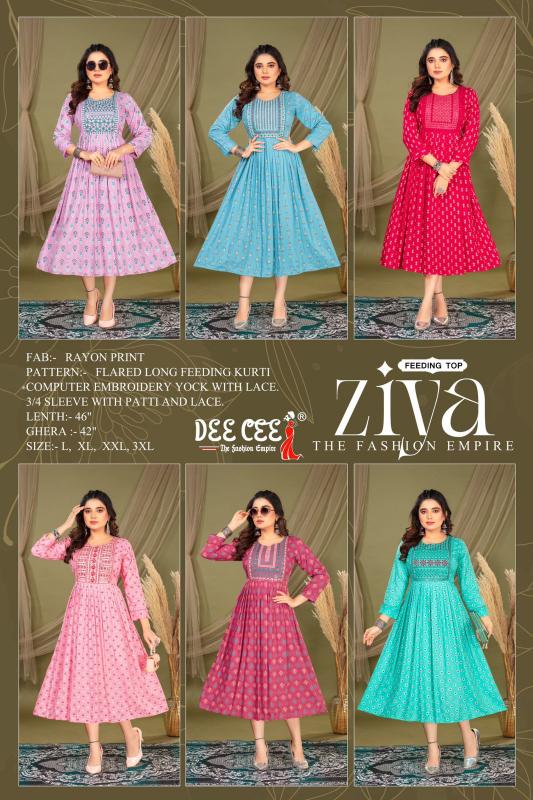 Deecee Ziya Kurti Wholesale catalog