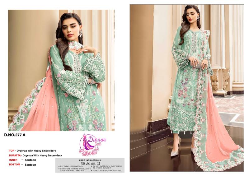 Dinsaa 277 A To D Embroidered Pakistani Suits Wholesale Catalog