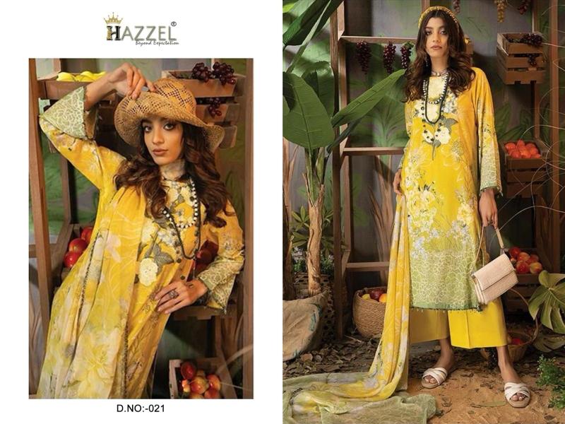 Hazzel 021 Cotton Dupatta Salwar Kameez Wholesale catalog