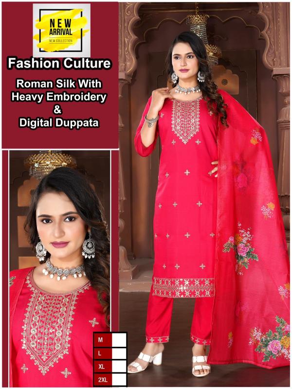 ITEM FASHION CULTURE HEAVY ROMAN SILK Kurti Wholsale Catalog