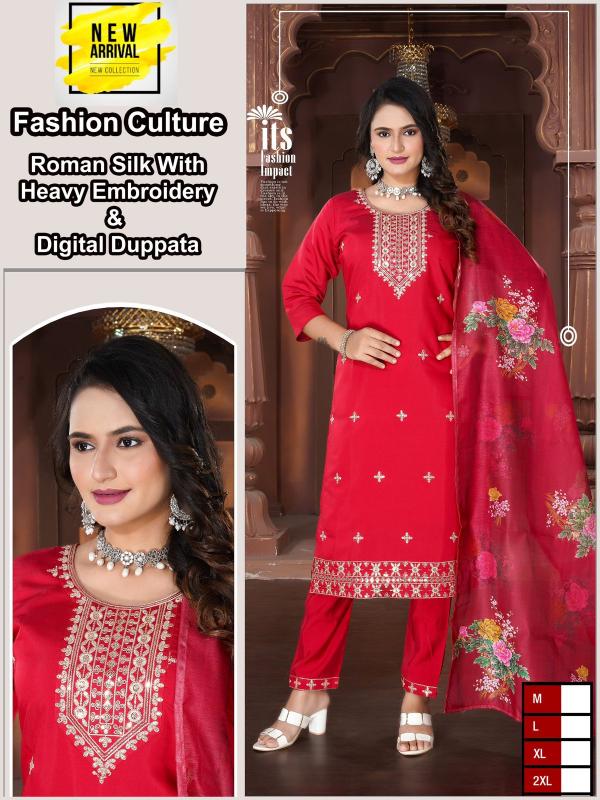 ITEM FASHION CULTURE HEAVY ROMAN SILK Kurti Wholsale Catalog
