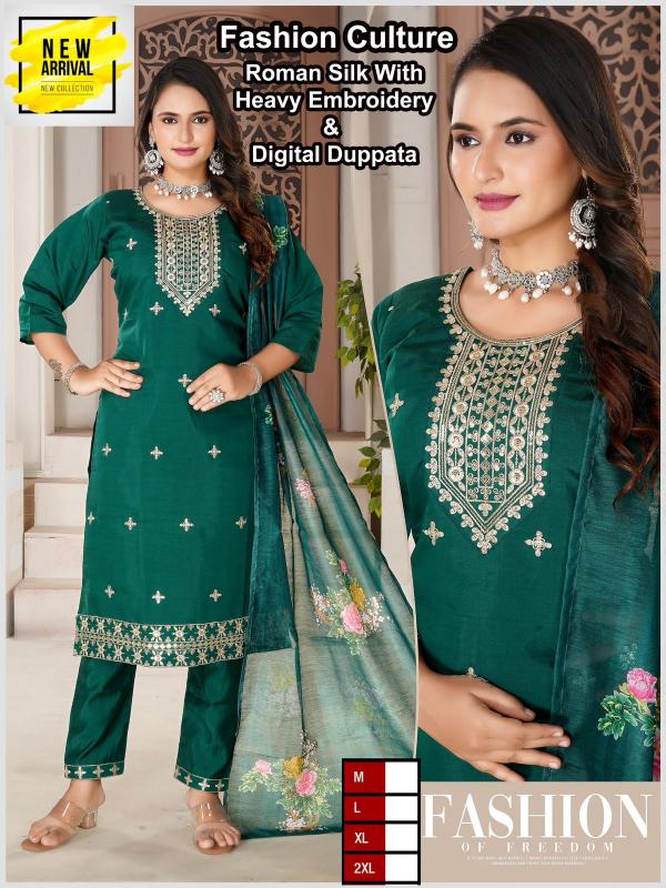 ITEM FASHION CULTURE HEAVY ROMAN SILK Kurti Wholsale Catalog