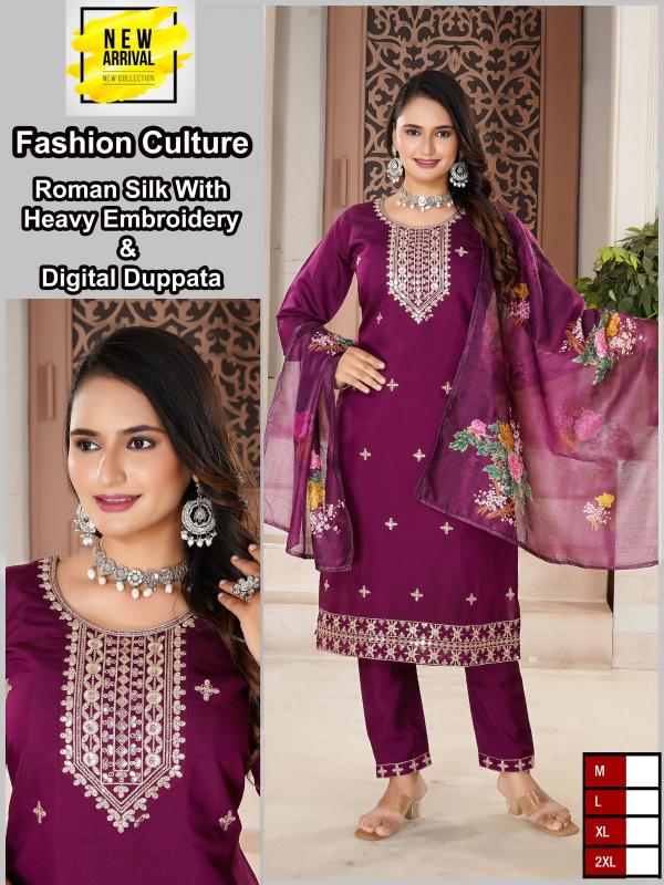 ITEM FASHION CULTURE HEAVY ROMAN SILK Kurti Wholsale Catalog
