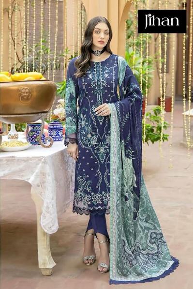 Jihan 3403 Cotton Dupatta Pakistani Suit Wholesale catalog