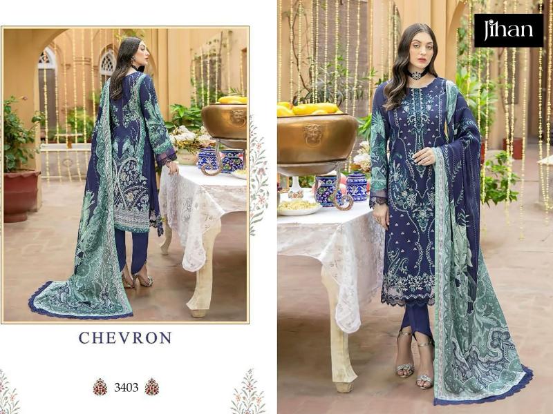Jihan 3403 Cotton Dupatta Pakistani Suit Wholesale catalog