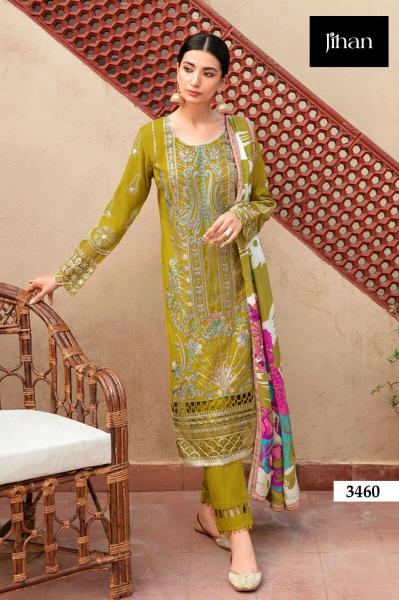 Jihan 3459 And 3460 Chiffon Dupatta Pakistani Suits Wholesale Catalog