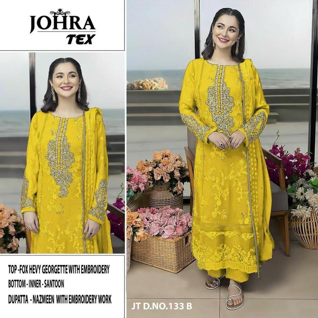 Johra Tex 133 Georgette Embroidered Salwar Kameez Wholesale catalog