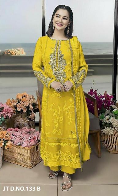 Johra Tex 133 Georgette Embroidered Salwar Kameez Wholesale catalog