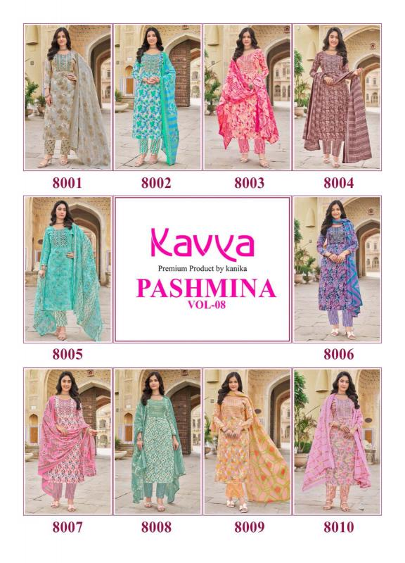 KAVYA  PASHMINA Vol 8 Kurti Wholesale Catalog