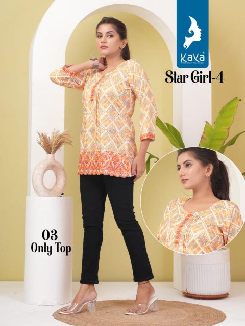 KAYA STAR GIRL VOL 4 Kurti Top Wholesale Catalog