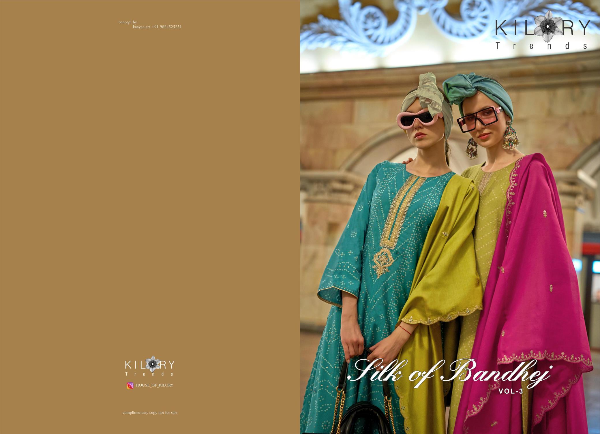 KILORY Silk Of Bandhej VOL 3 Salwar Kameez Wholesale Catalog