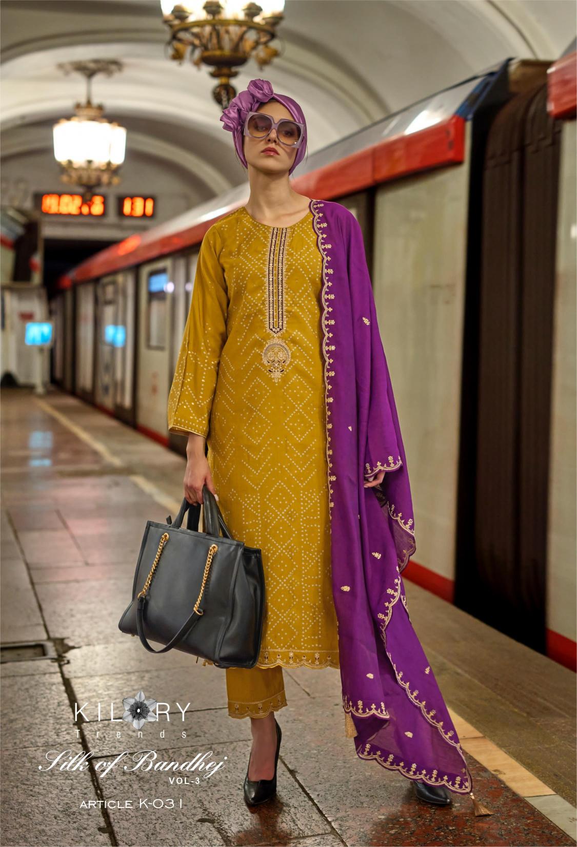 KILORY Silk Of Bandhej VOL 3 Salwar Kameez Wholesale Catalog