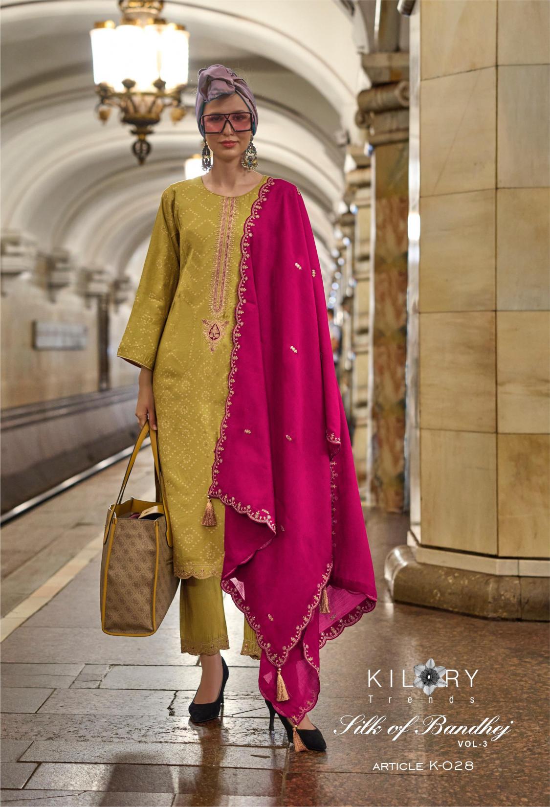 KILORY Silk Of Bandhej VOL 3 Salwar Kameez Wholesale Catalog