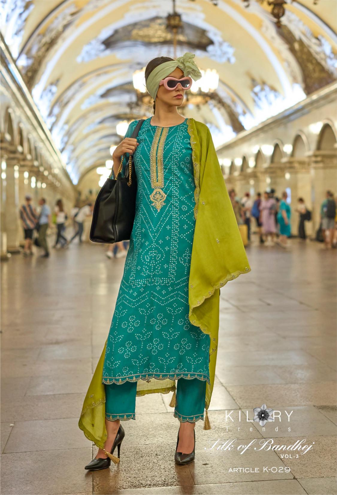 KILORY Silk Of Bandhej VOL 3 Salwar Kameez Wholesale Catalog