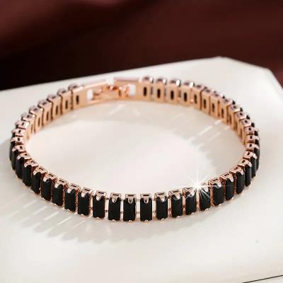 Layered Real Black Cubic Zerconia Bracelet